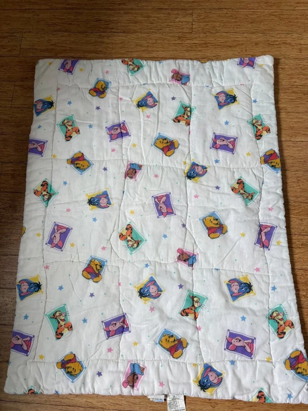 Vintage Winnie the Pooh Eeyore Tigger & More Comforter Baby Crib Blanket 1995